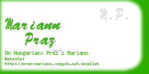 mariann praz business card